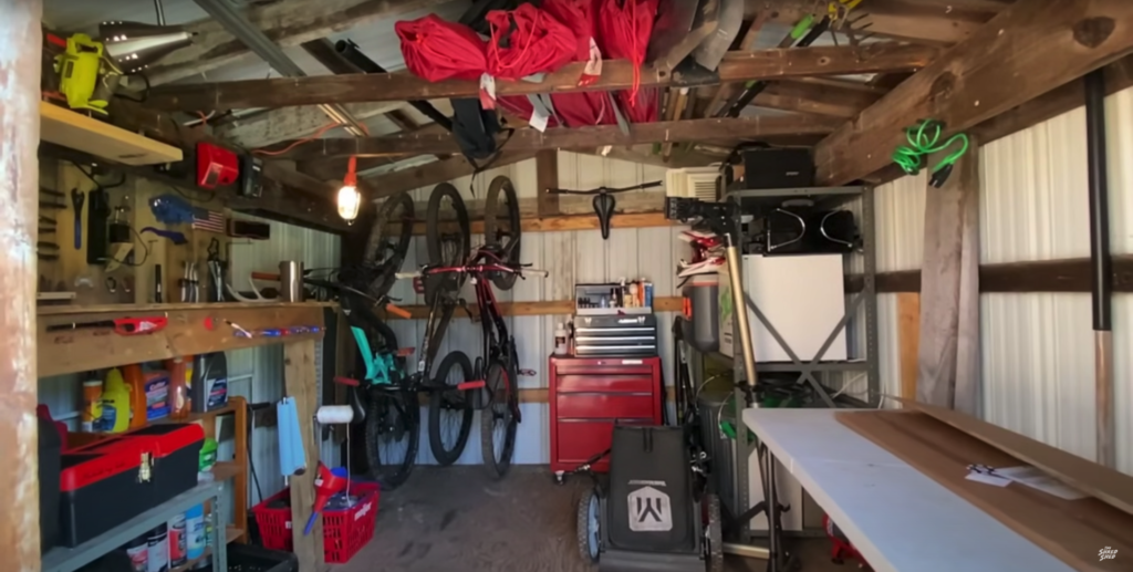 Backyard shed bike storage